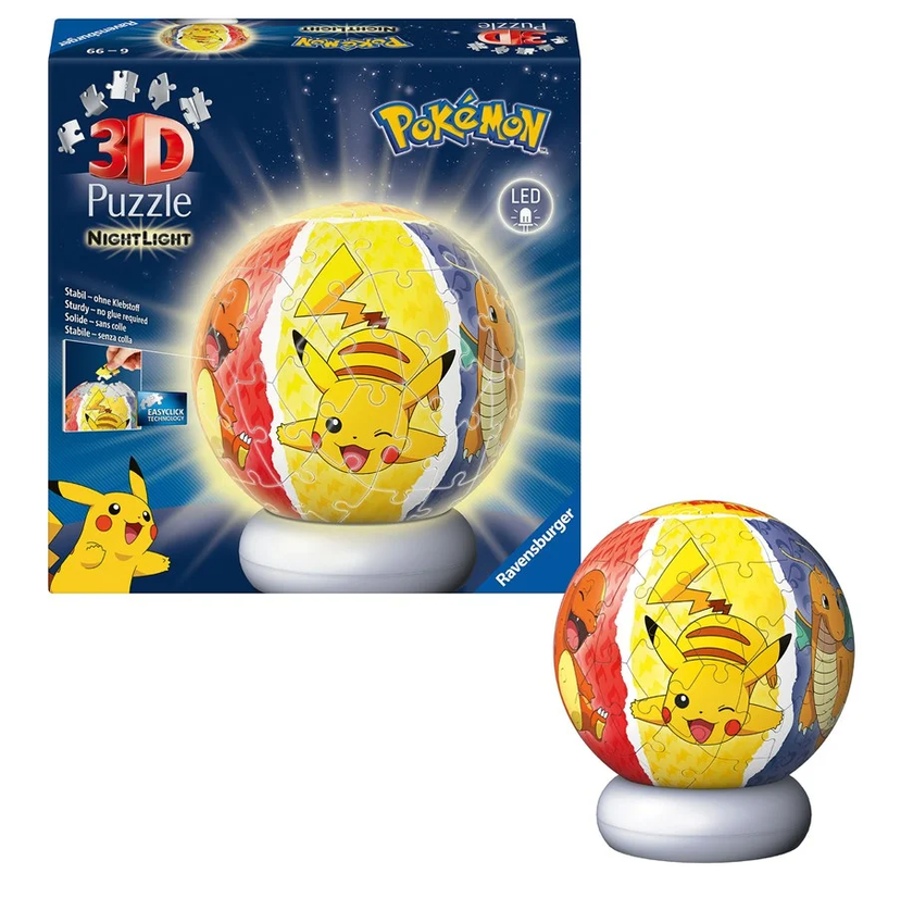 Ravensburger Puzzle-Ball Pokémon 3D-pussel nattlampa