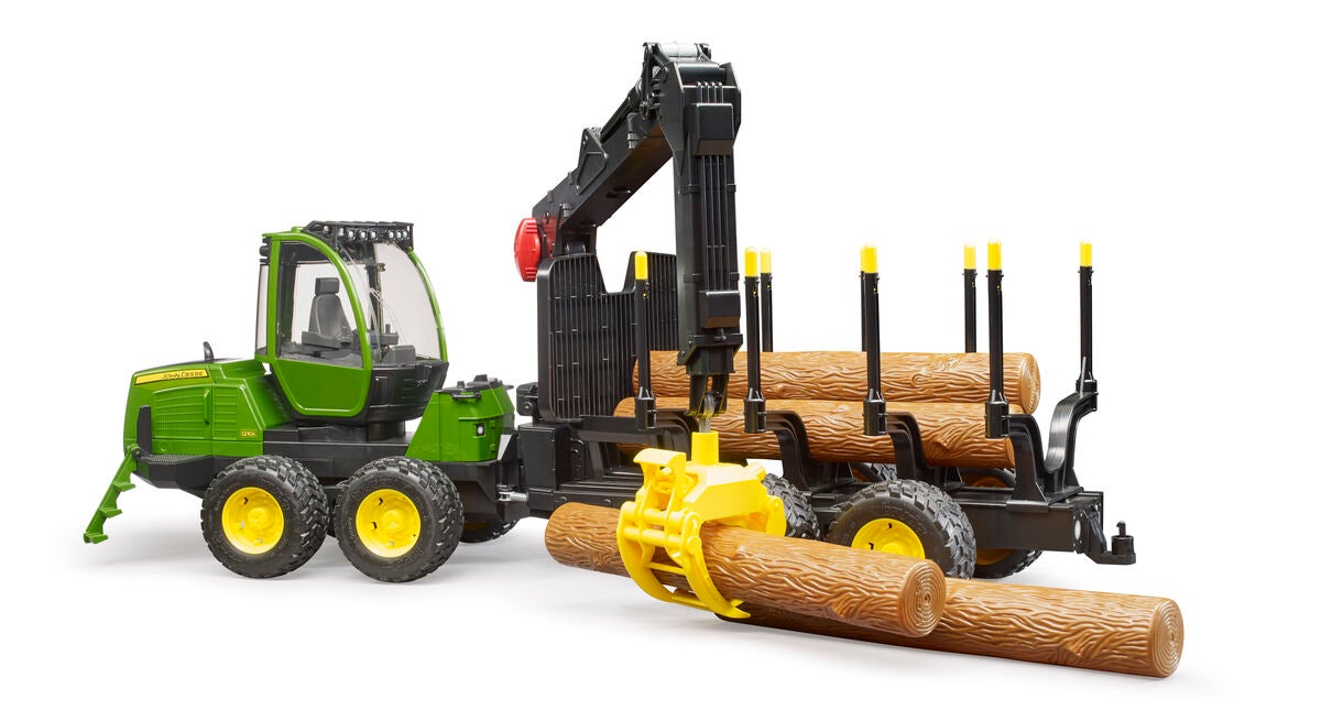 Bruder John Deere 1210E Skotare med timmerstockar