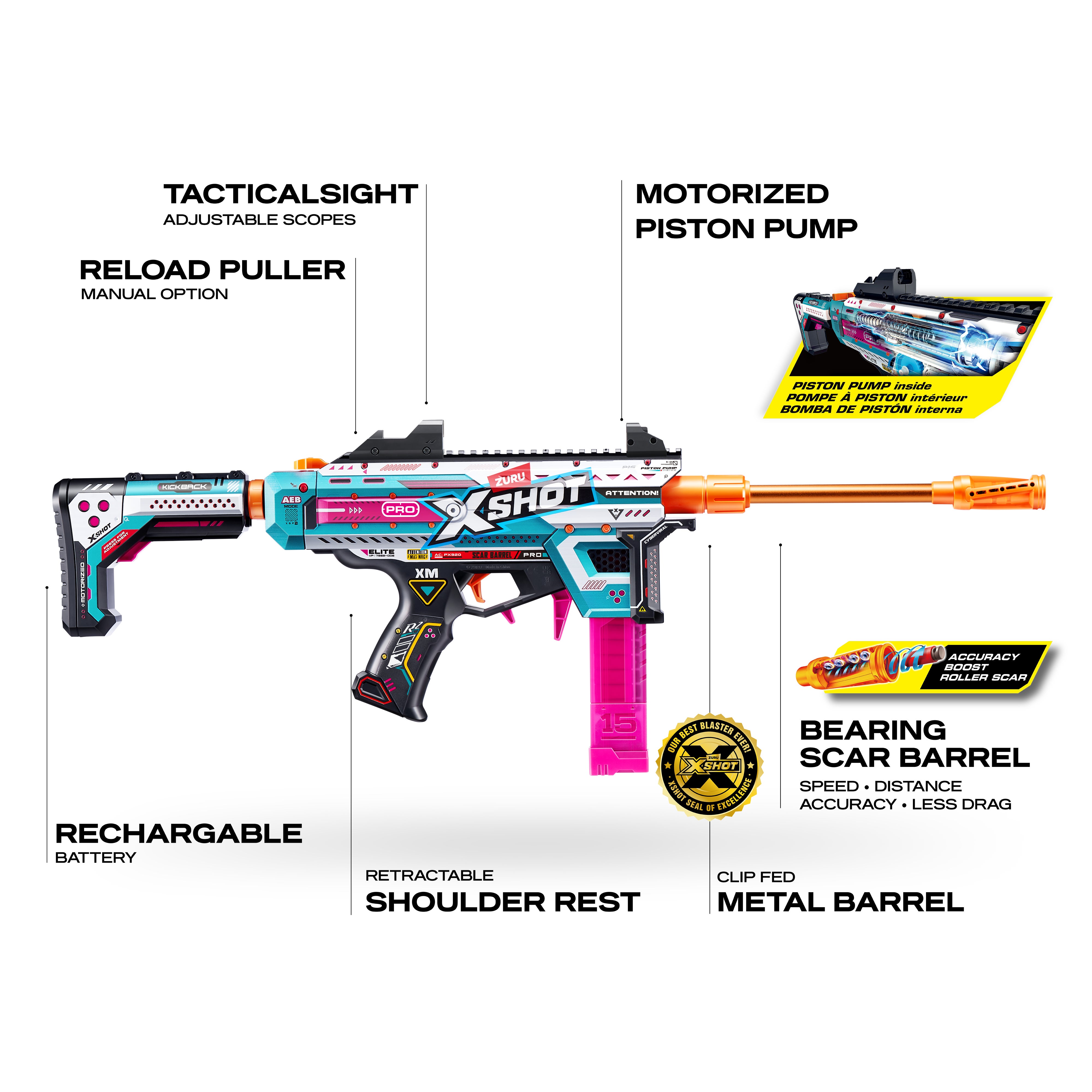 ZURU XSHOT Pro Motoriserad Pilblaster