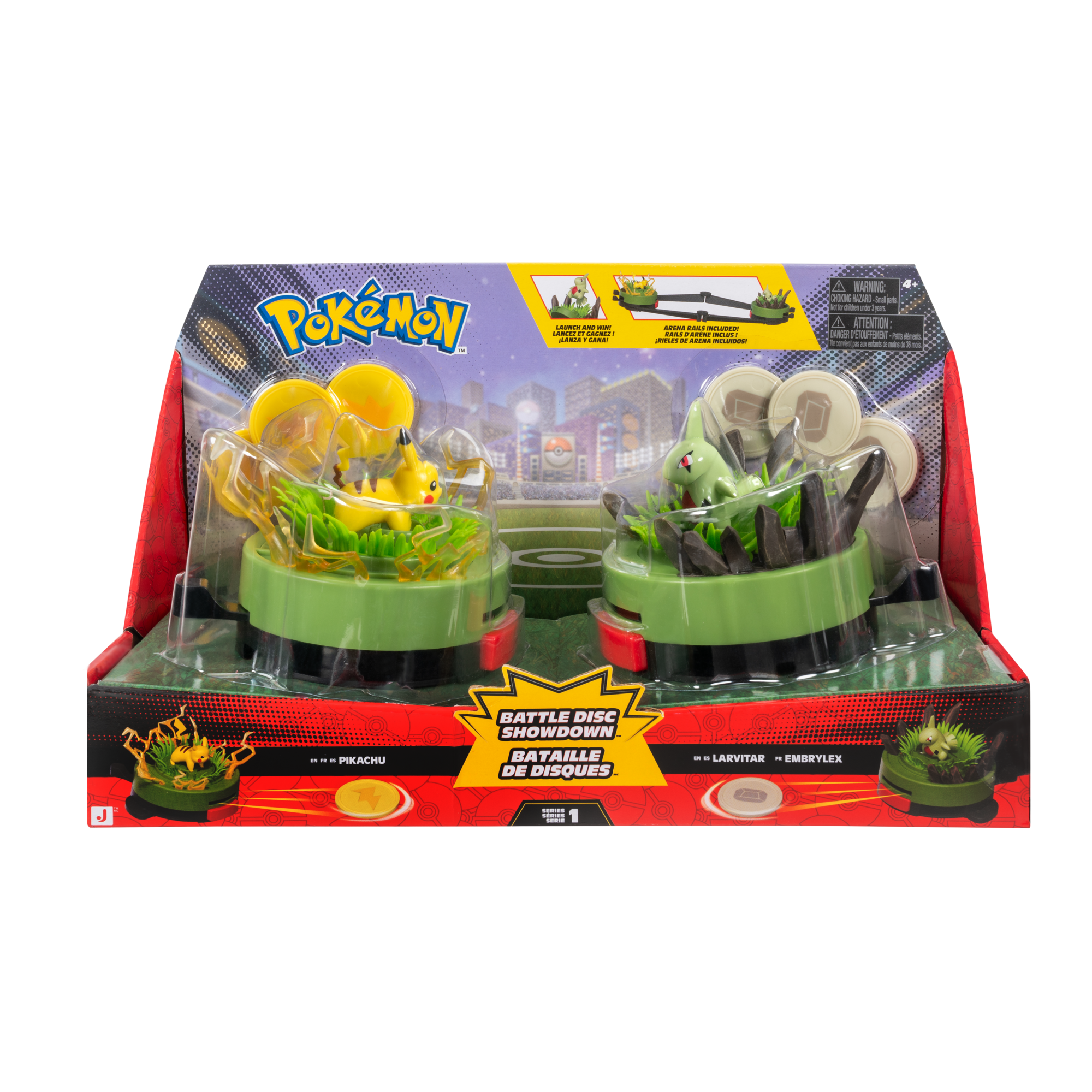 Pokemon Battle Disc Showdown Pikachu vs Larvitar