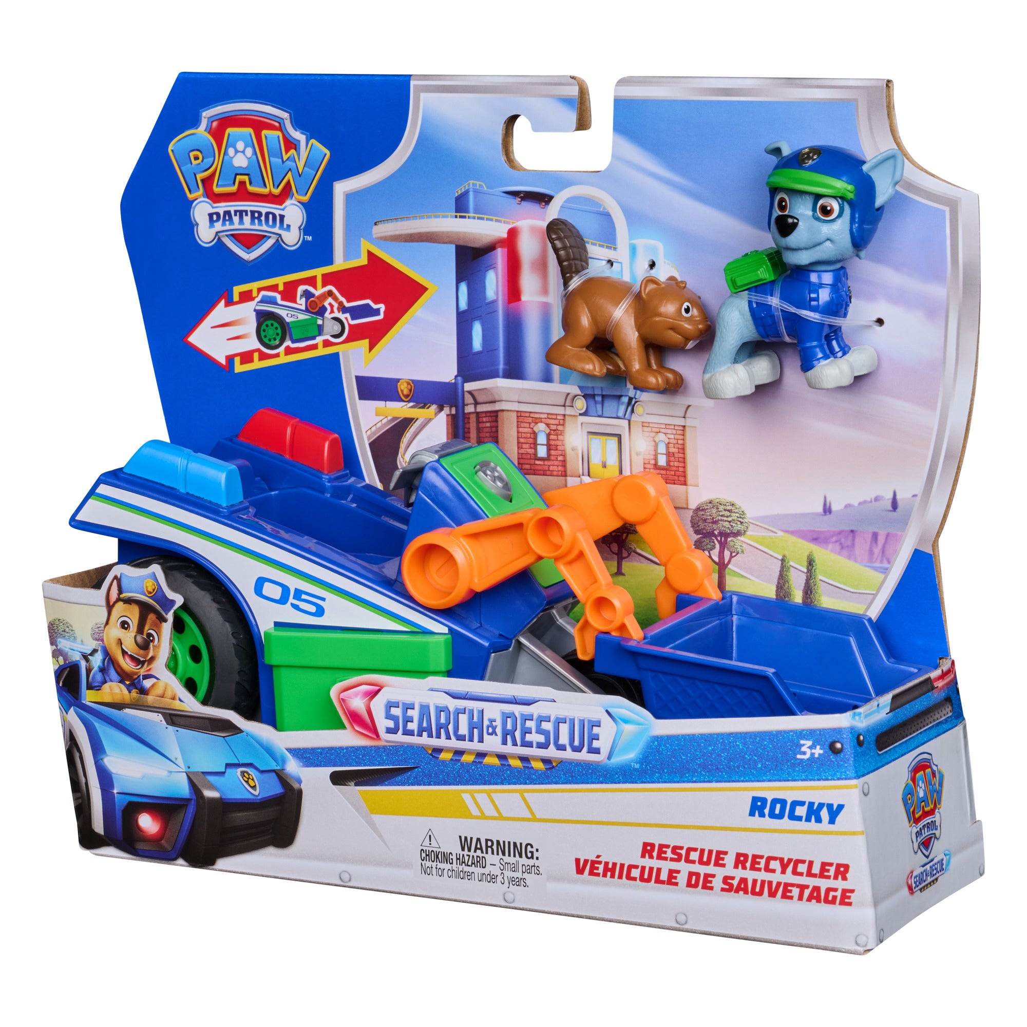 Paw Patrol Rockys Rescue Recycler med figur och ekorre