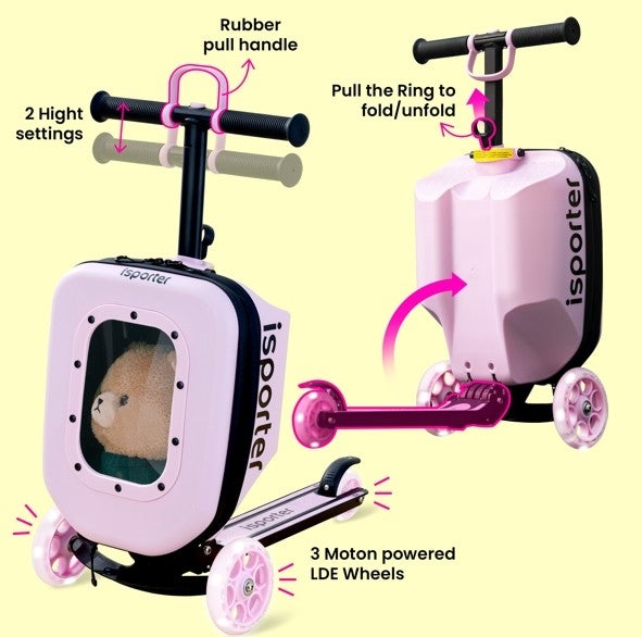 Skills - Scooter med väska rosa