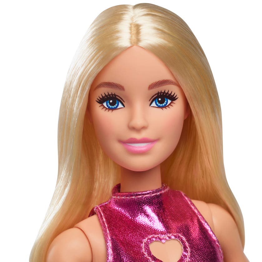 Barbie Fashionista Doll Pink Dress Heart Cutout