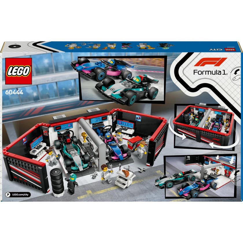 LEGO City Formula 1 60444, F1® garage & Mercedes-AMG & Alpine bilar
