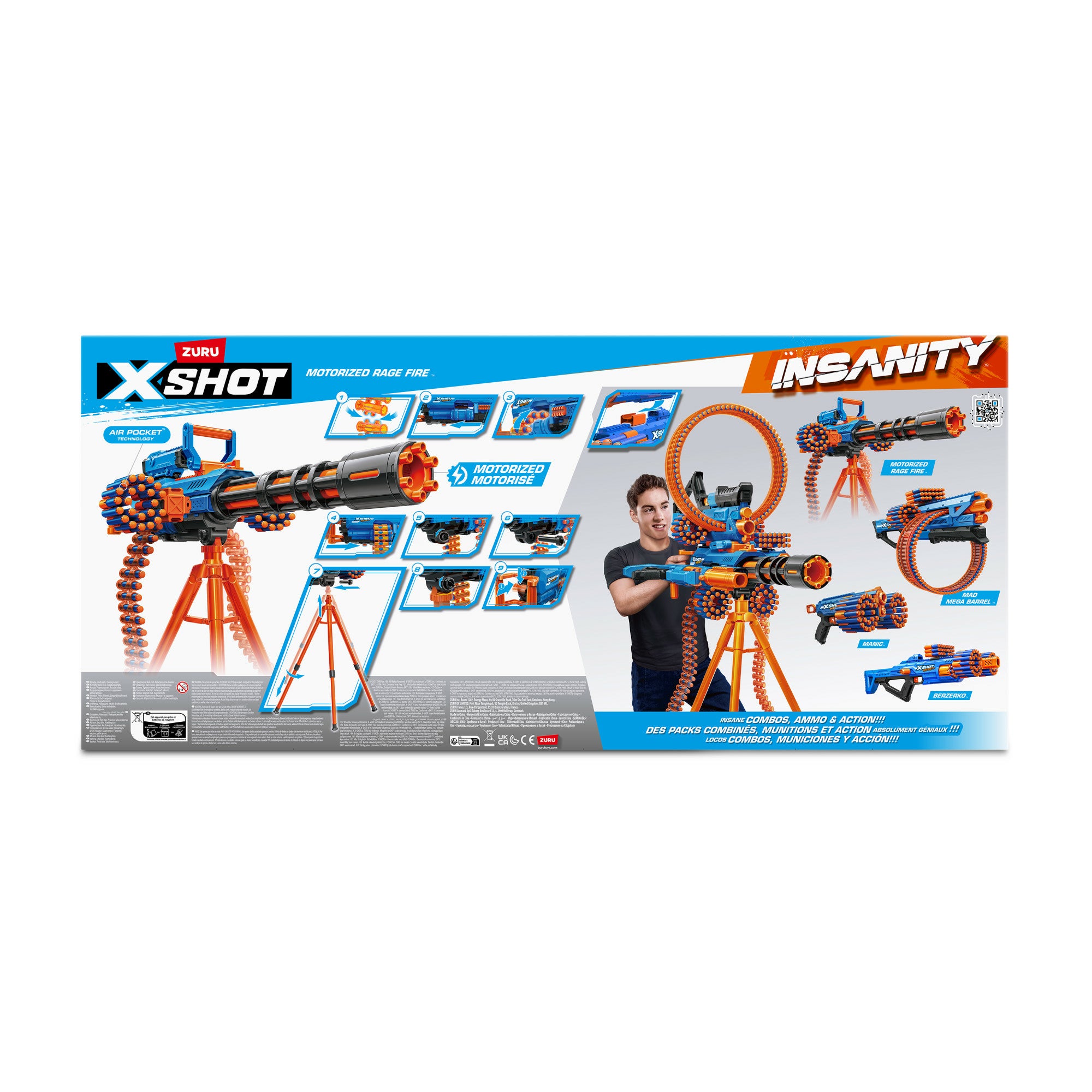 XSHOT Insanity Motorized Rage Fire Gatlin Gun with tripod