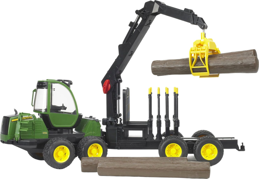 Bruder John Deere 1210E Skotare med timmerstockar