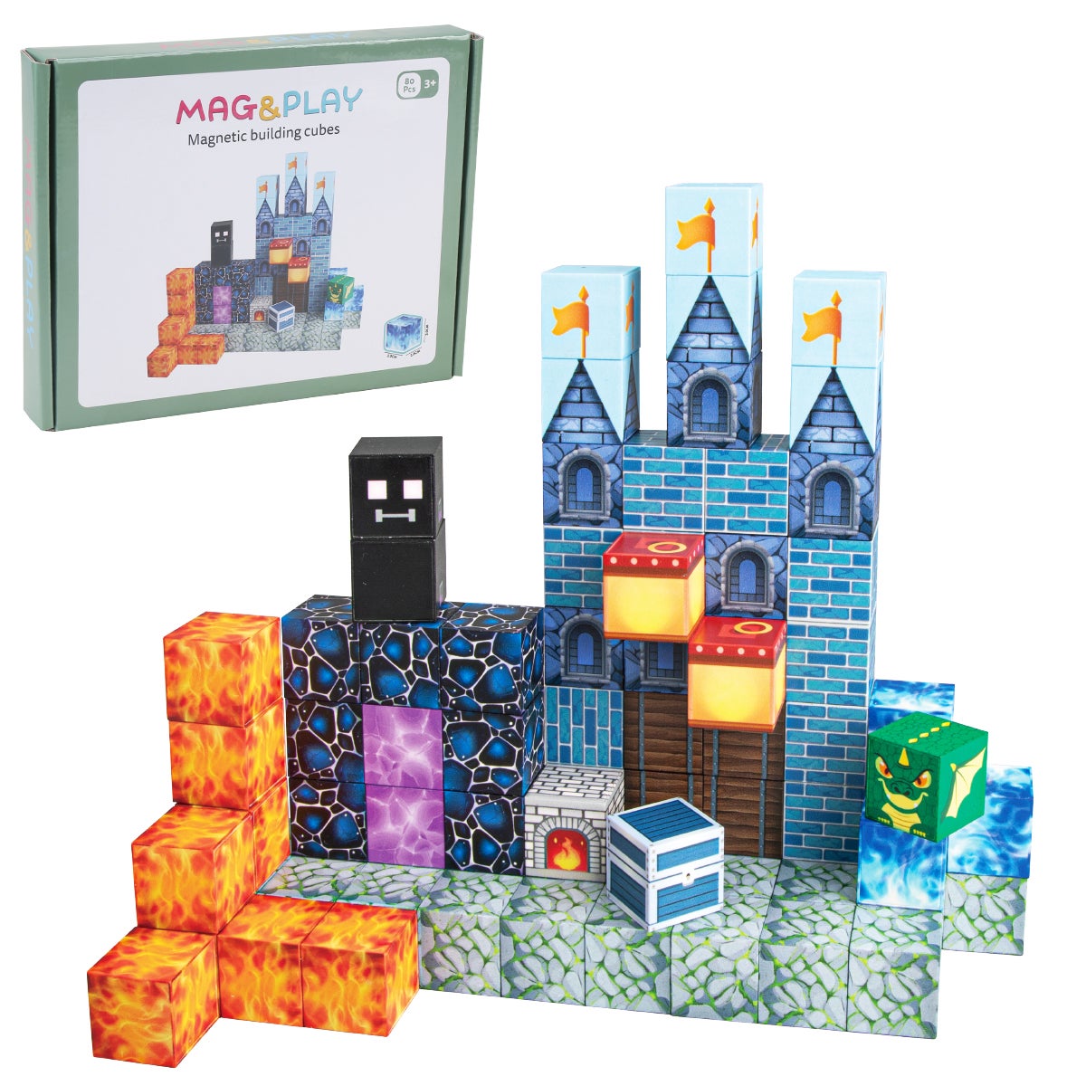 Mag&Play Building Cubes 80 magnetiska kuber