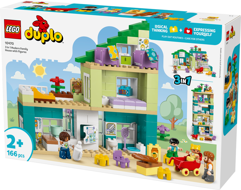LEGO® DUPLO® Town 3 i 1 Modern familjevilla med figurer 10470