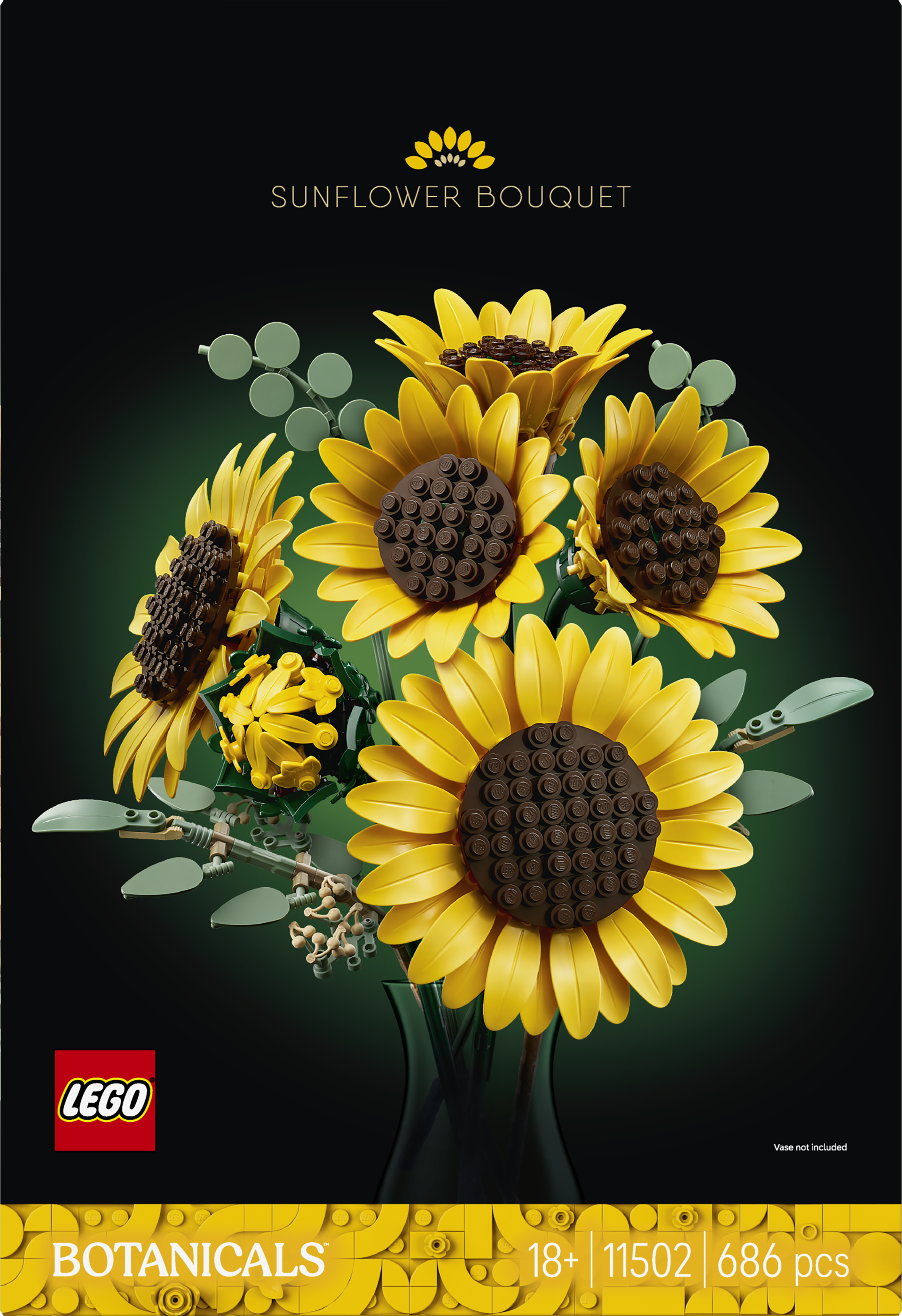LEGO® Botanicals Bukett med solrosor – Blomsterprydnad – Inflyttningspresent för naturälskare – 11502