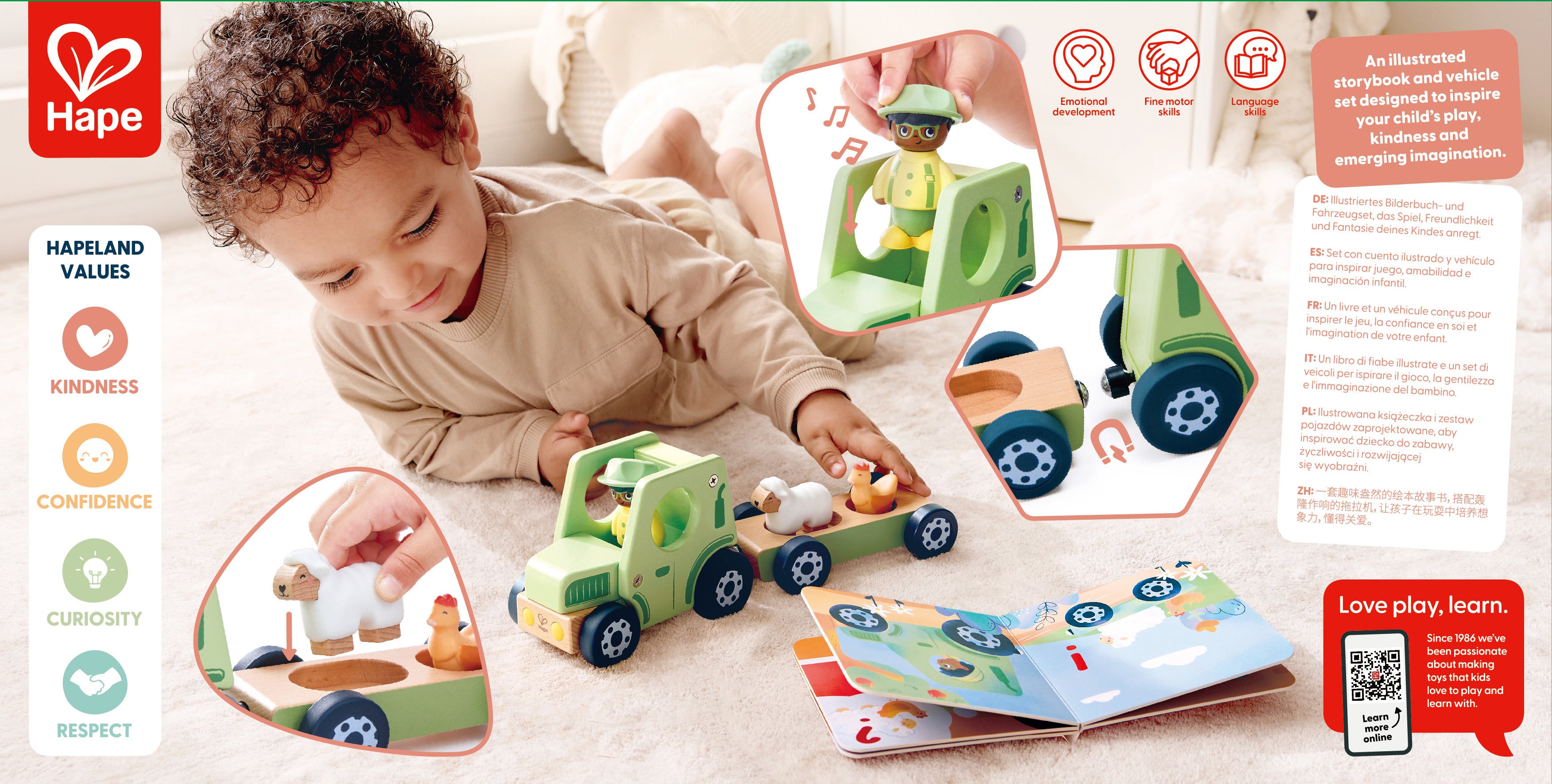 Hape Hapeland The Rumbling Tractor With Sound
