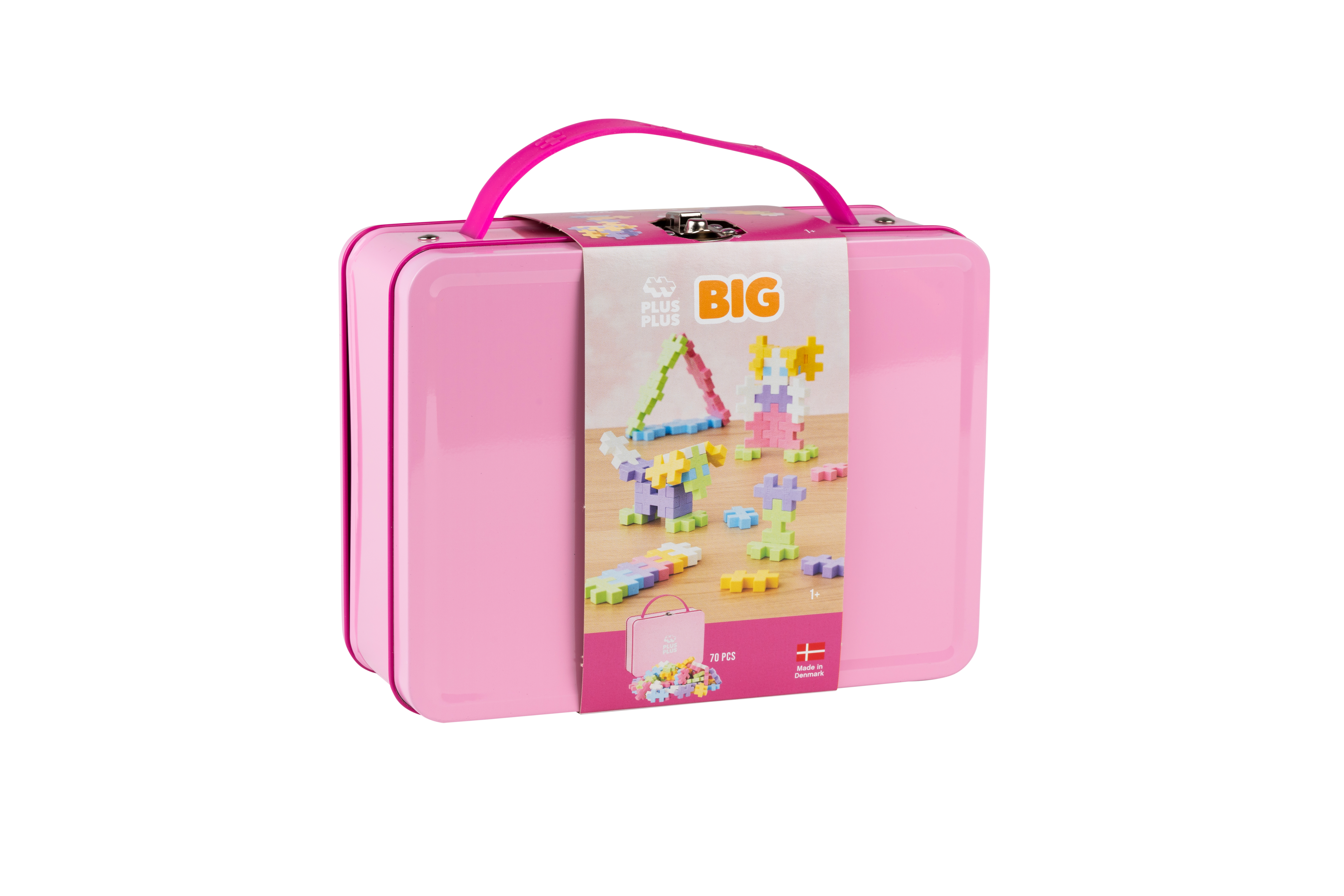 Plus-Plus BIG 3D Byggsats 70-bitar i metallväska (Pastell)