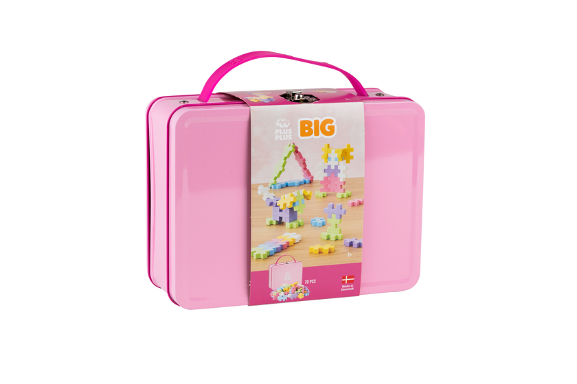 Plus-Plus BIG 3D Byggsats 70-bitar i metallväska (Pastell)