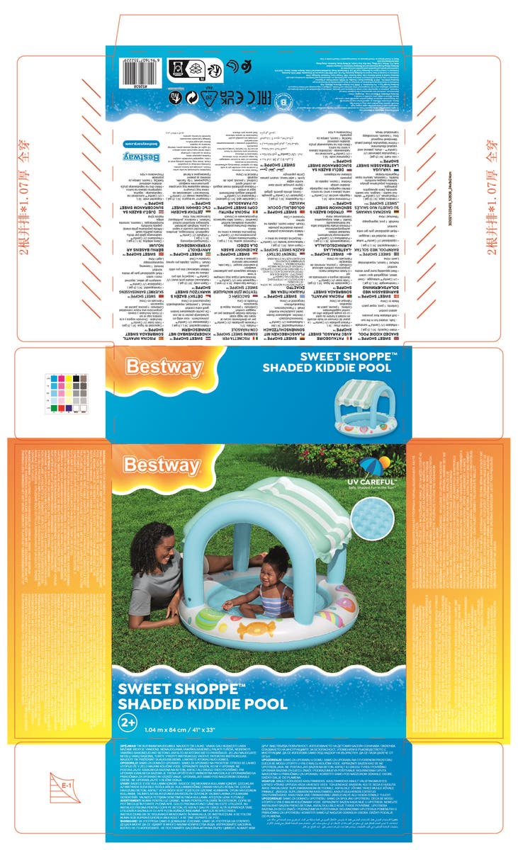 Bestway, Φ41" X H33"/Φ104M X H84Cm Sweet Shoppe Shaded Kiddie pool