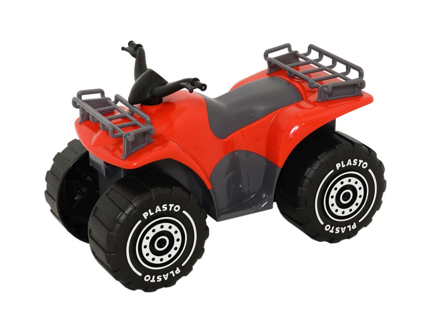 Plasto - Fyrhjuling röd och grön sorterat