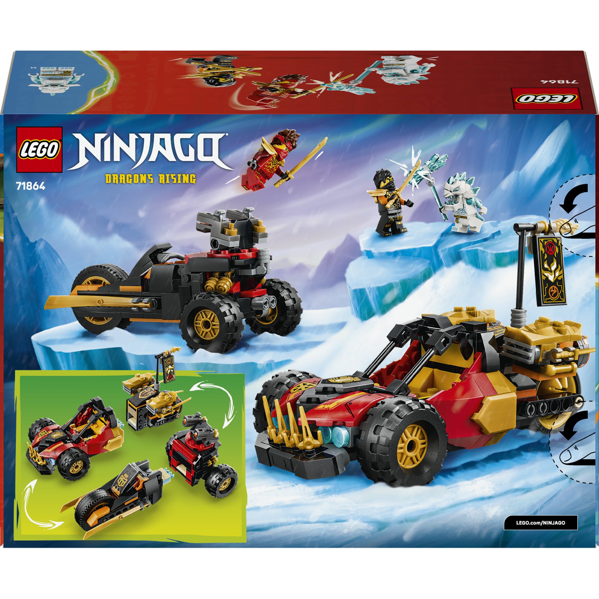 LEGO® NINJAGO® Kai och Coles kombinationsfordon Leksak 71864