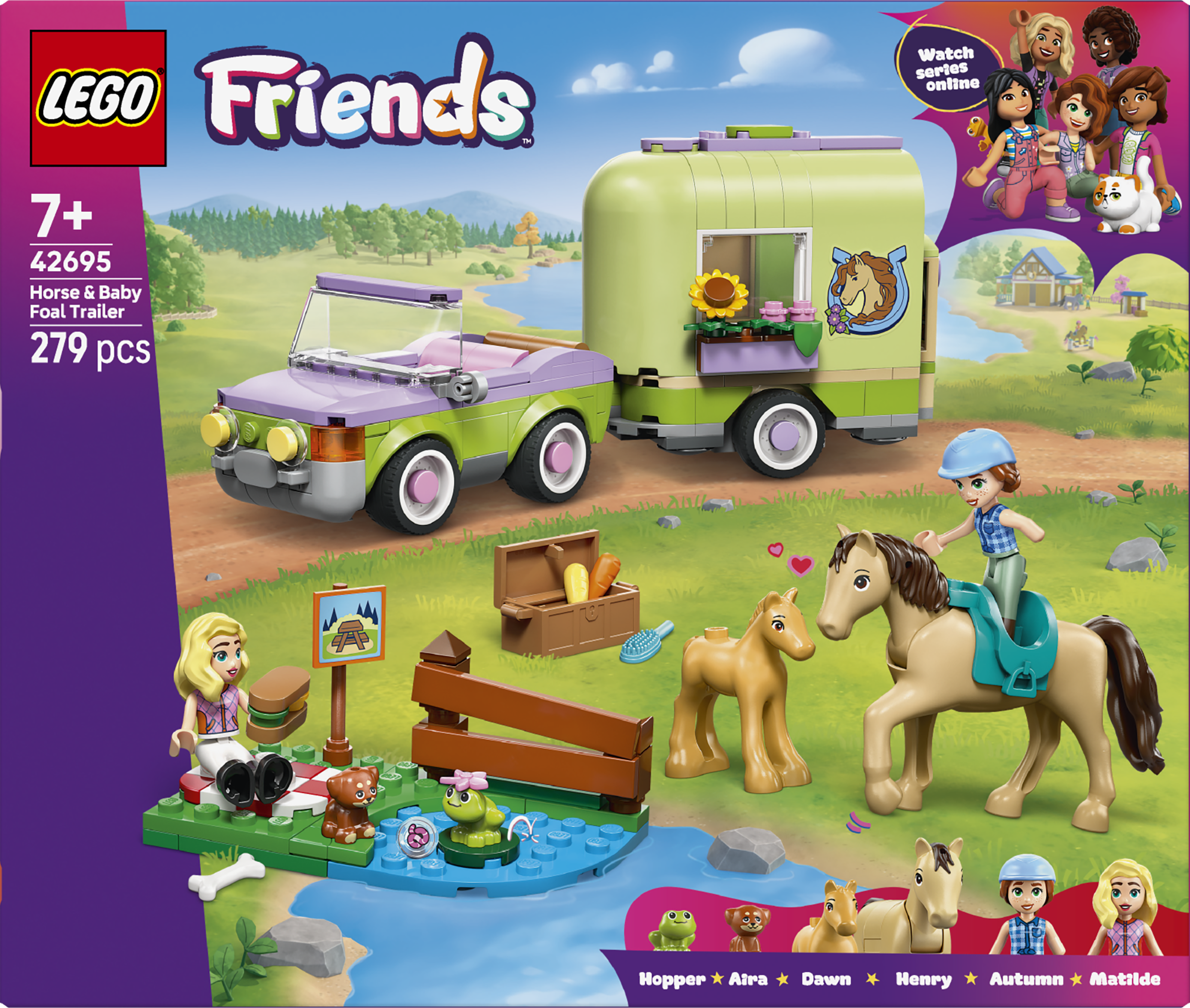 LEGO® Friends Släp med häst och föl Lekset 42695