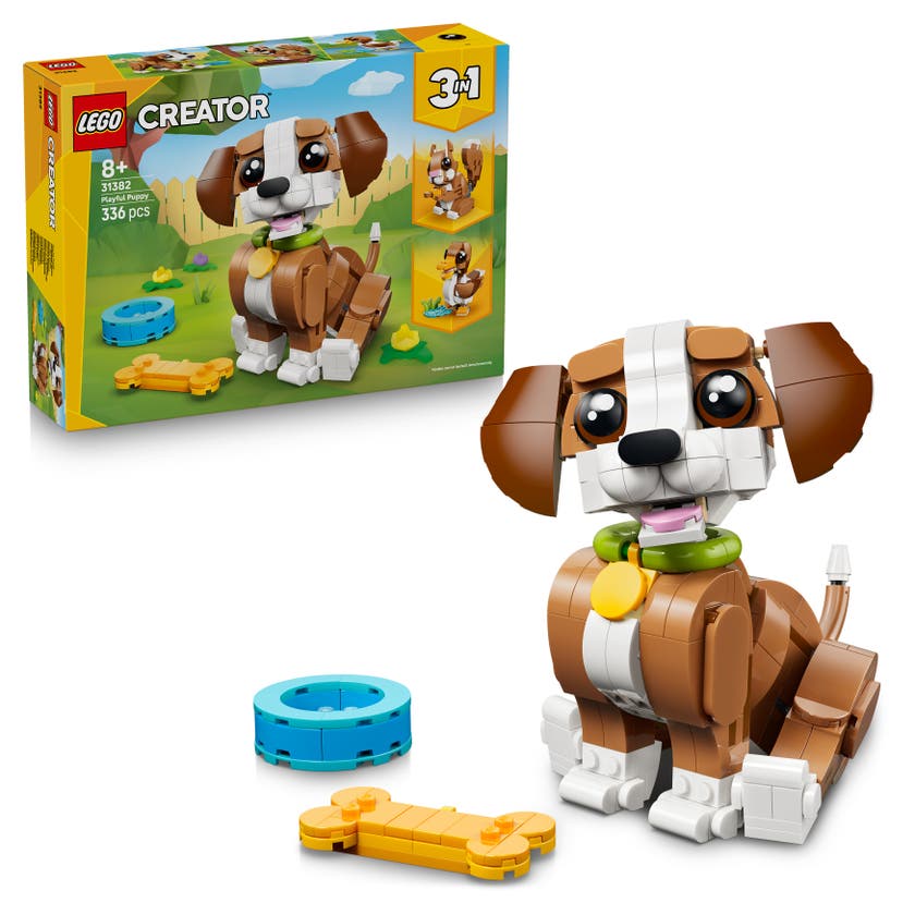 Byggsetet LEGO® Creator 3-i-1 Söta djur: lekfull valp 31382
