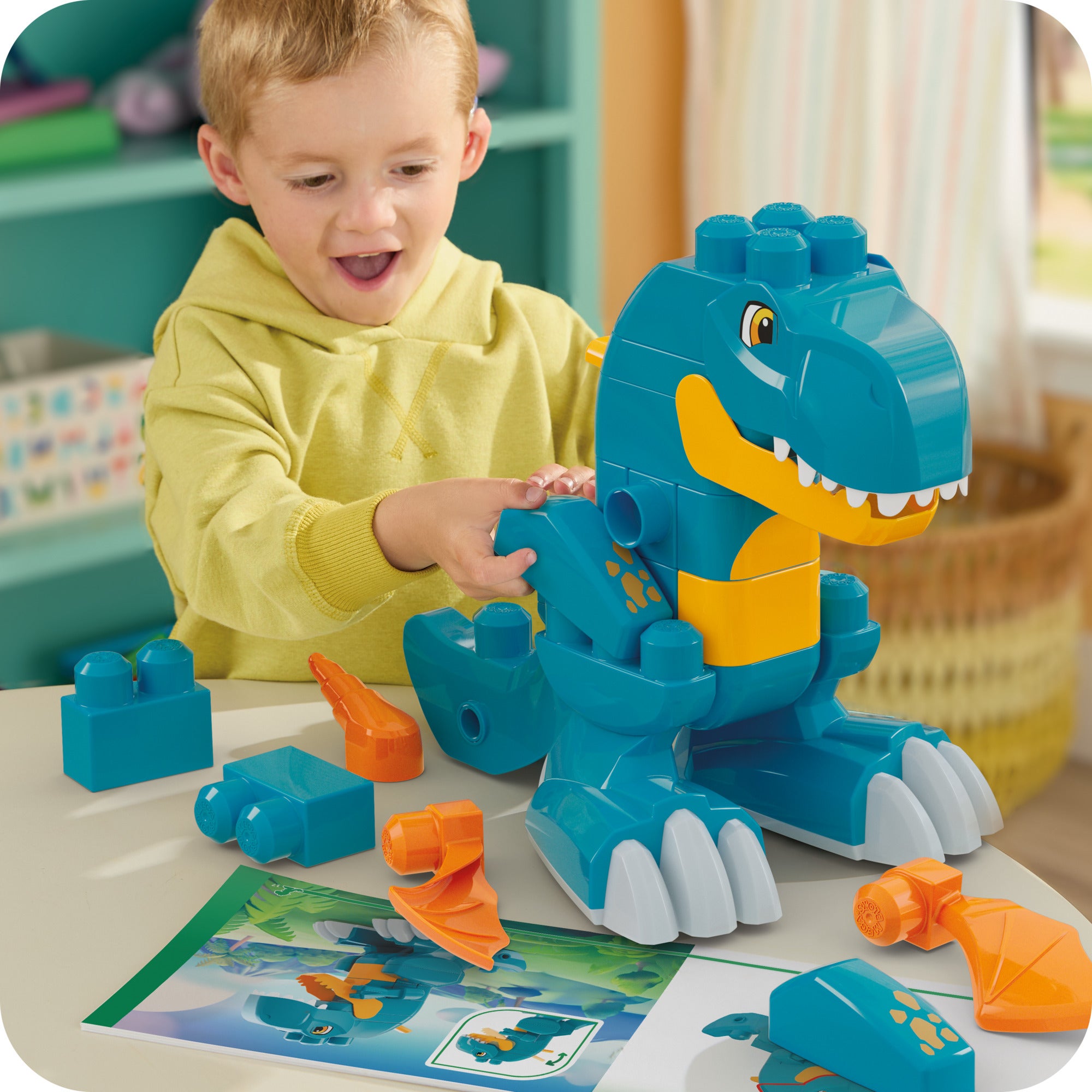 MEGA BLOKS Build & Chomp Dinosaurie med rullande hjul