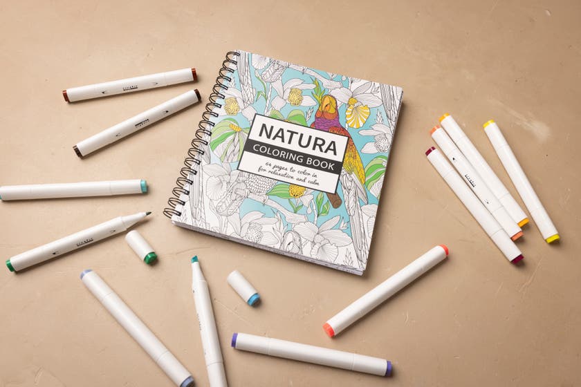 Mindfulness målarbok och illustrationspennor