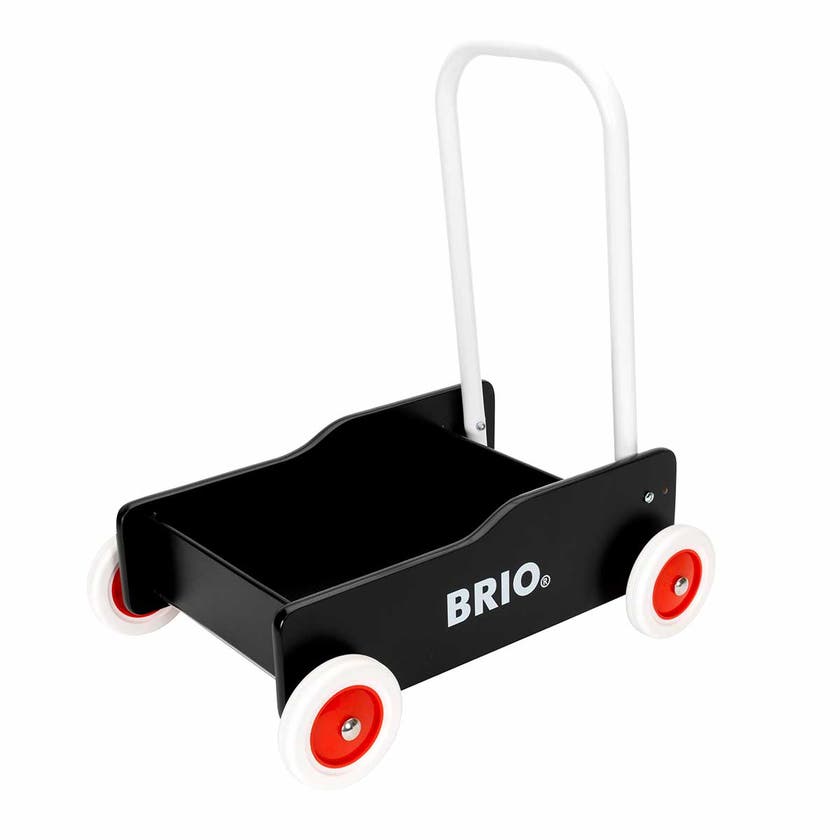 BRIO Lära-Gå-Vagn svart – Gåvagn med justerbart handtag och broms från 1 år