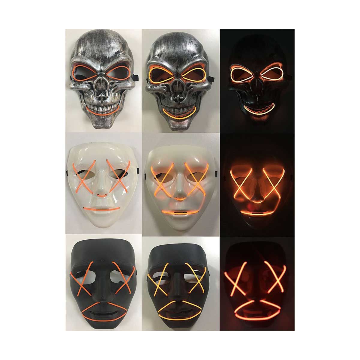 Halloween, Mask Halloween Neon Assorted Product, 3 Different Types