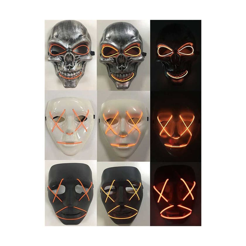 Halloween, Mask Halloween Neon Assorted Product, 3 Different Types