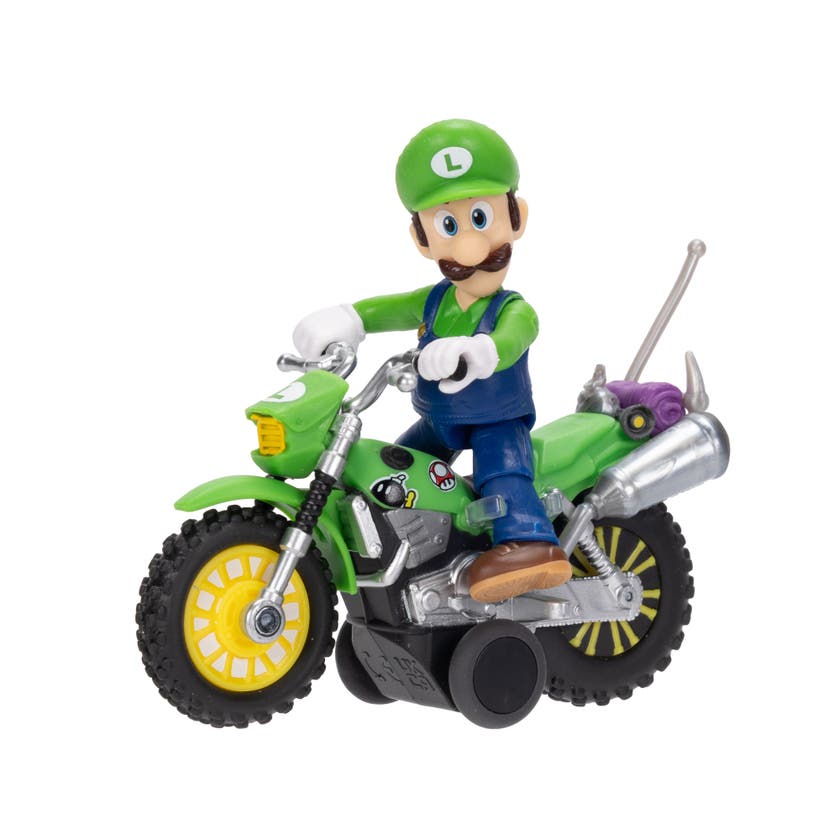 Super Mario Movie Luigi med motorcykel 2,5 tum