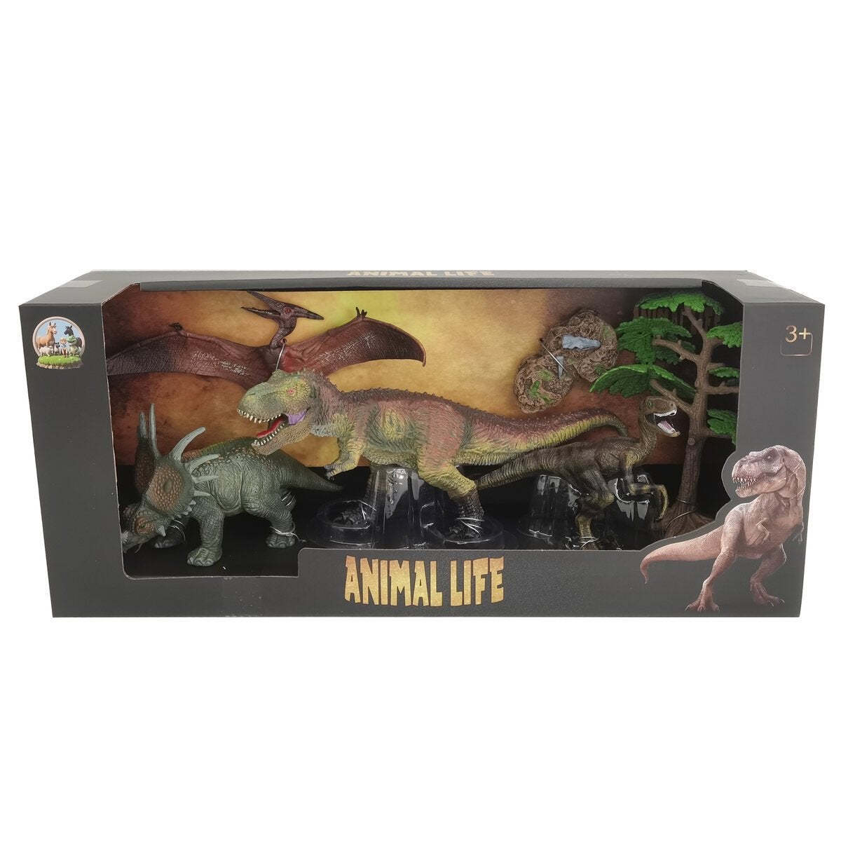 Animal Life, Kit med 4 dinosarier ink Triceratops