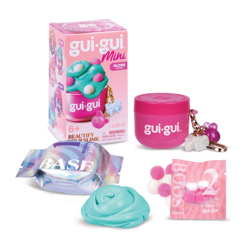 Gui Gui Mini Jar slime nyckelring med överraskningsfigur