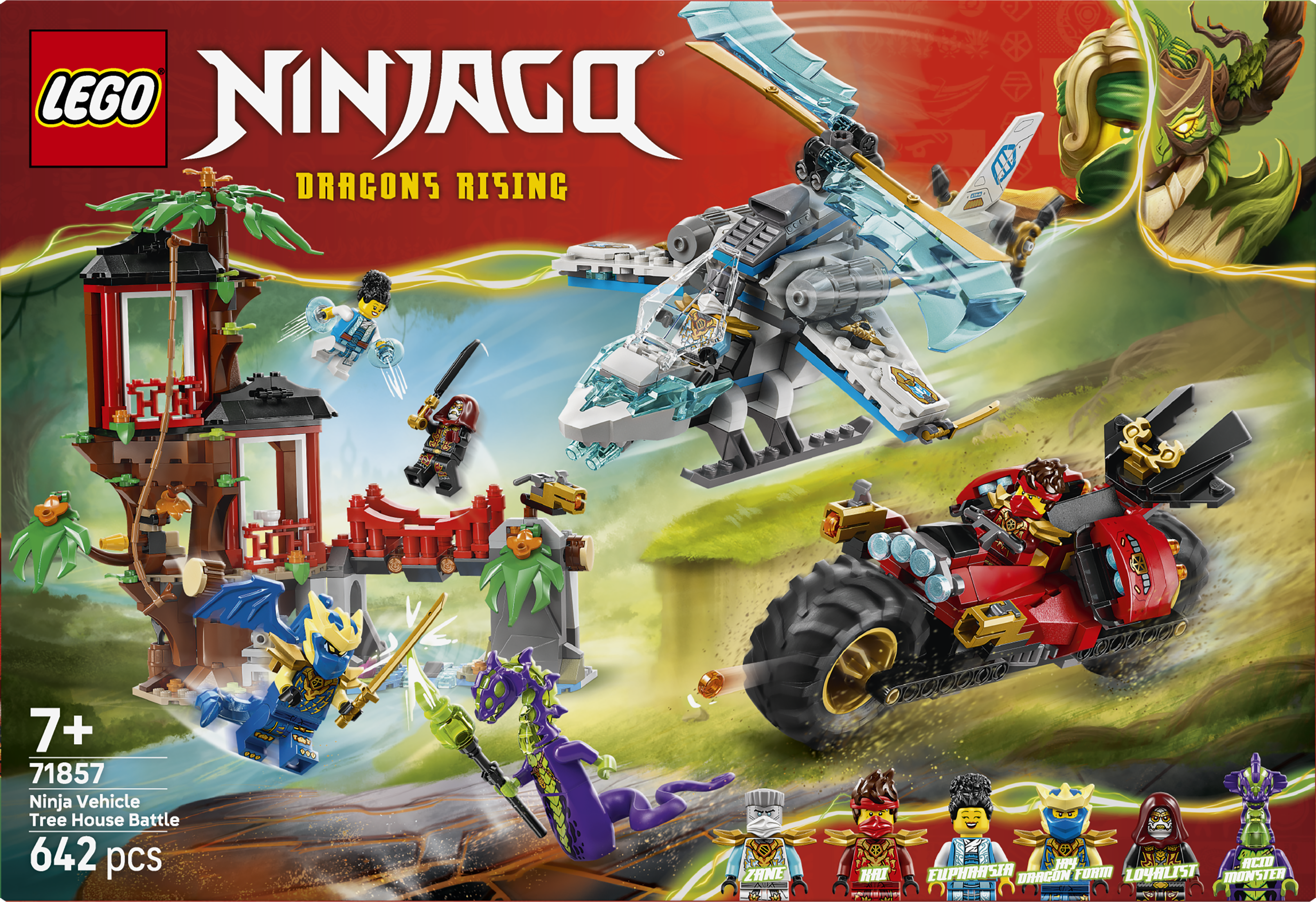 LEGO® NINJAGO® Ninjornas fordonsstrid vid trädkojan Lekset 71857