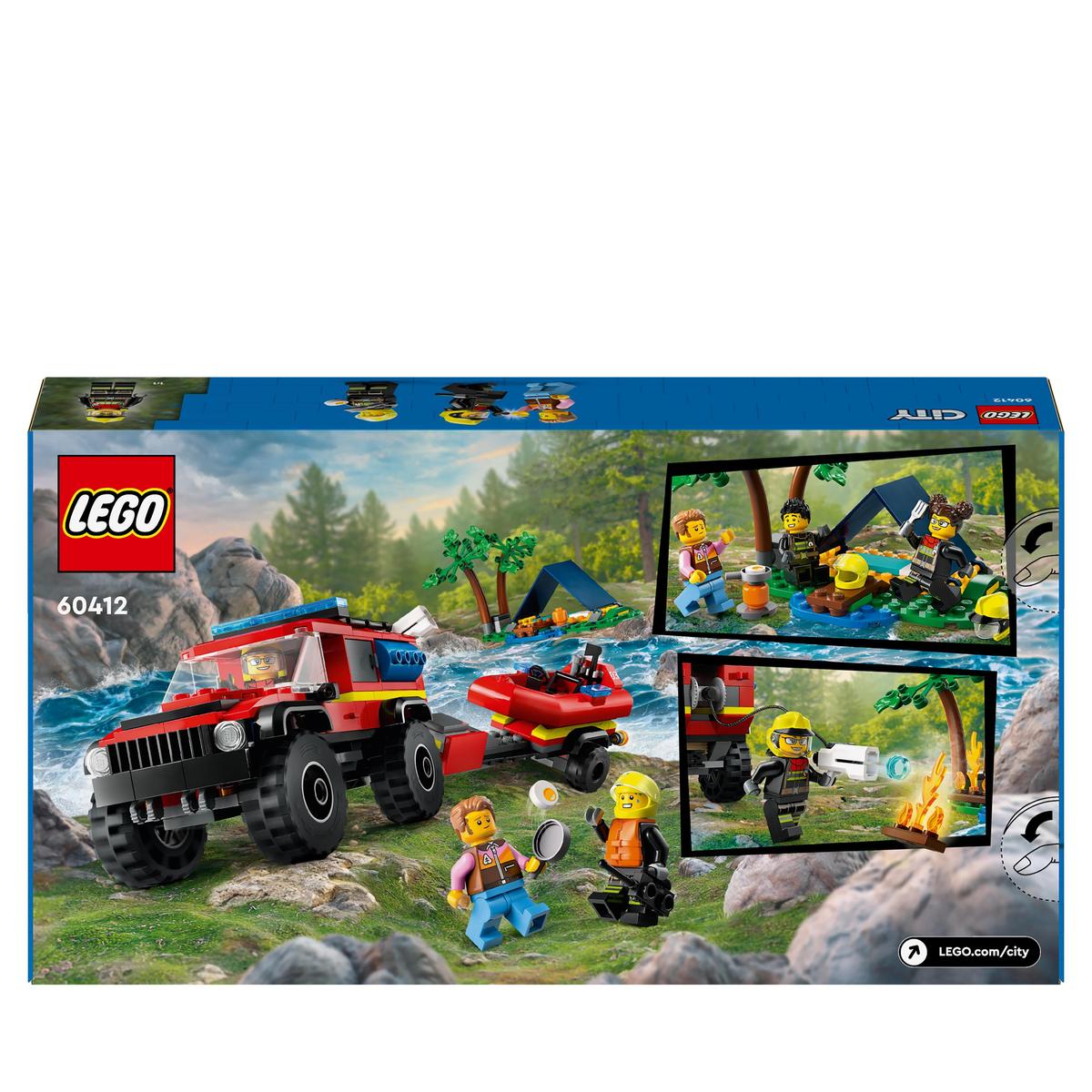 LEGO City 60412, 4x4 Brandbil med räddningsbåt