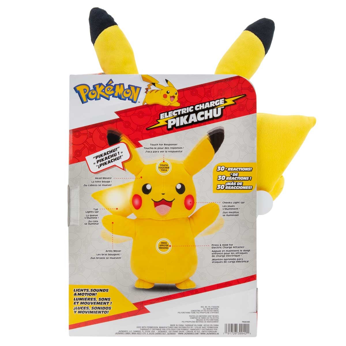 Pokémon, Electric Charge Pikachu Feature Plush