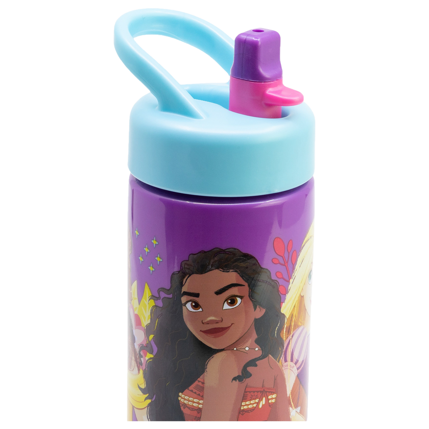 DISNEY PRINCESS, Vattenflaska med sugrör, 420ml