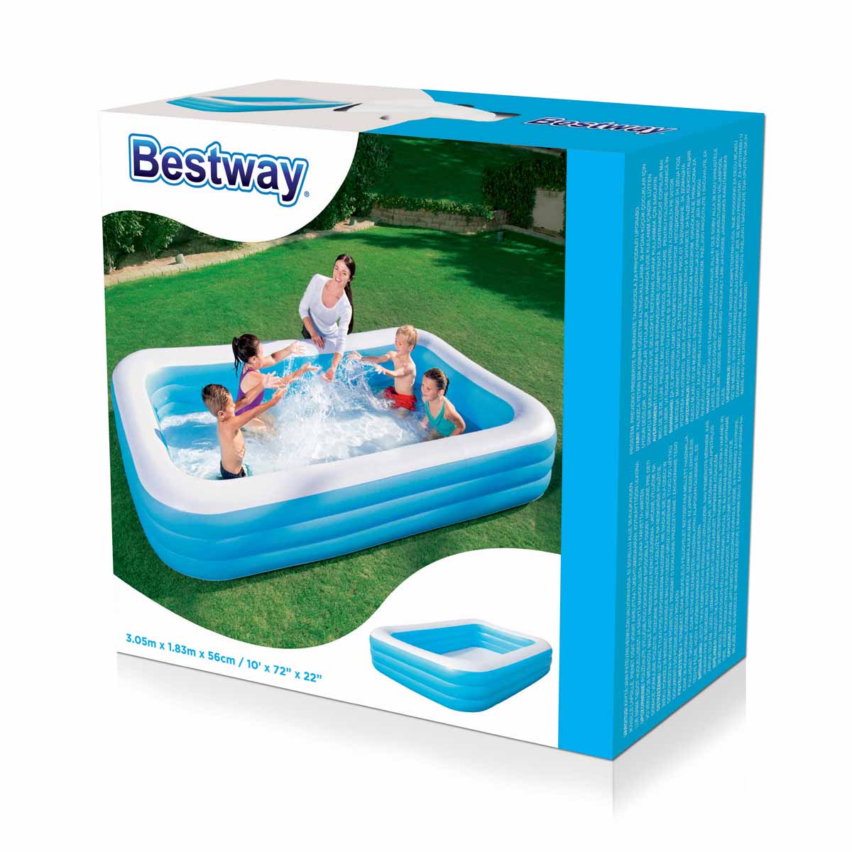 Bestway, Familjepool 3 ring 305x183x56 cm 1161 liter