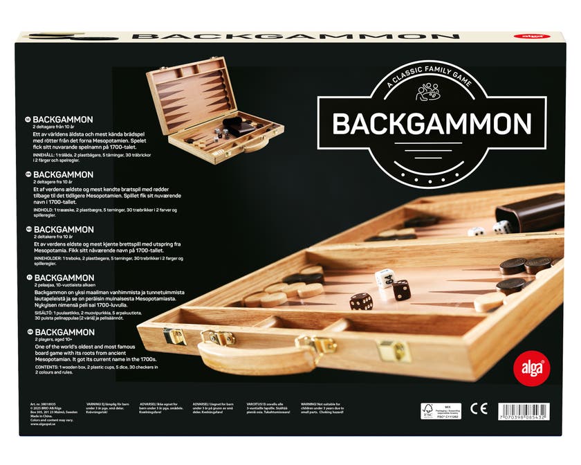 Backgammon – Strategispel för 2 spelare – Alga