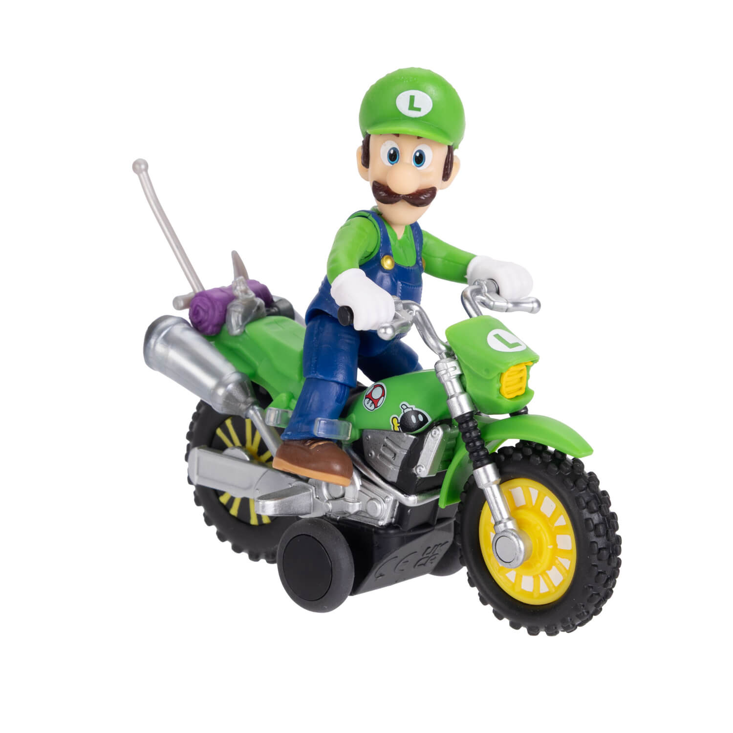 Super Mario Movie Luigi med motorcykel 2,5 tum