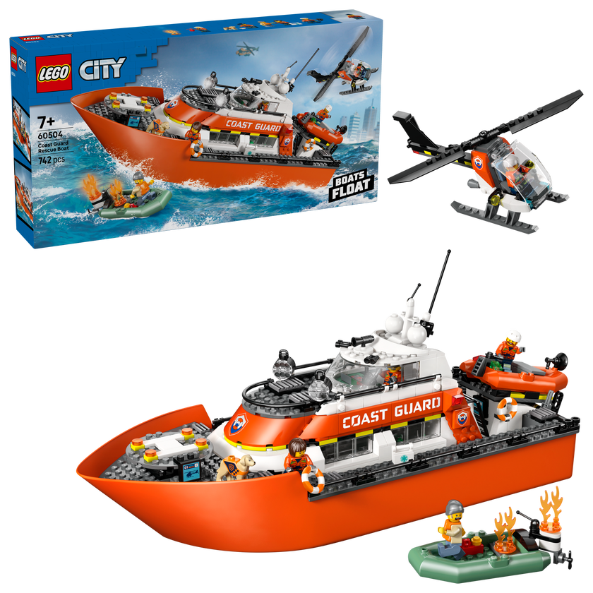 LEGO® City Kustbevakningens räddningsbåt och helikopter Lekset 60504