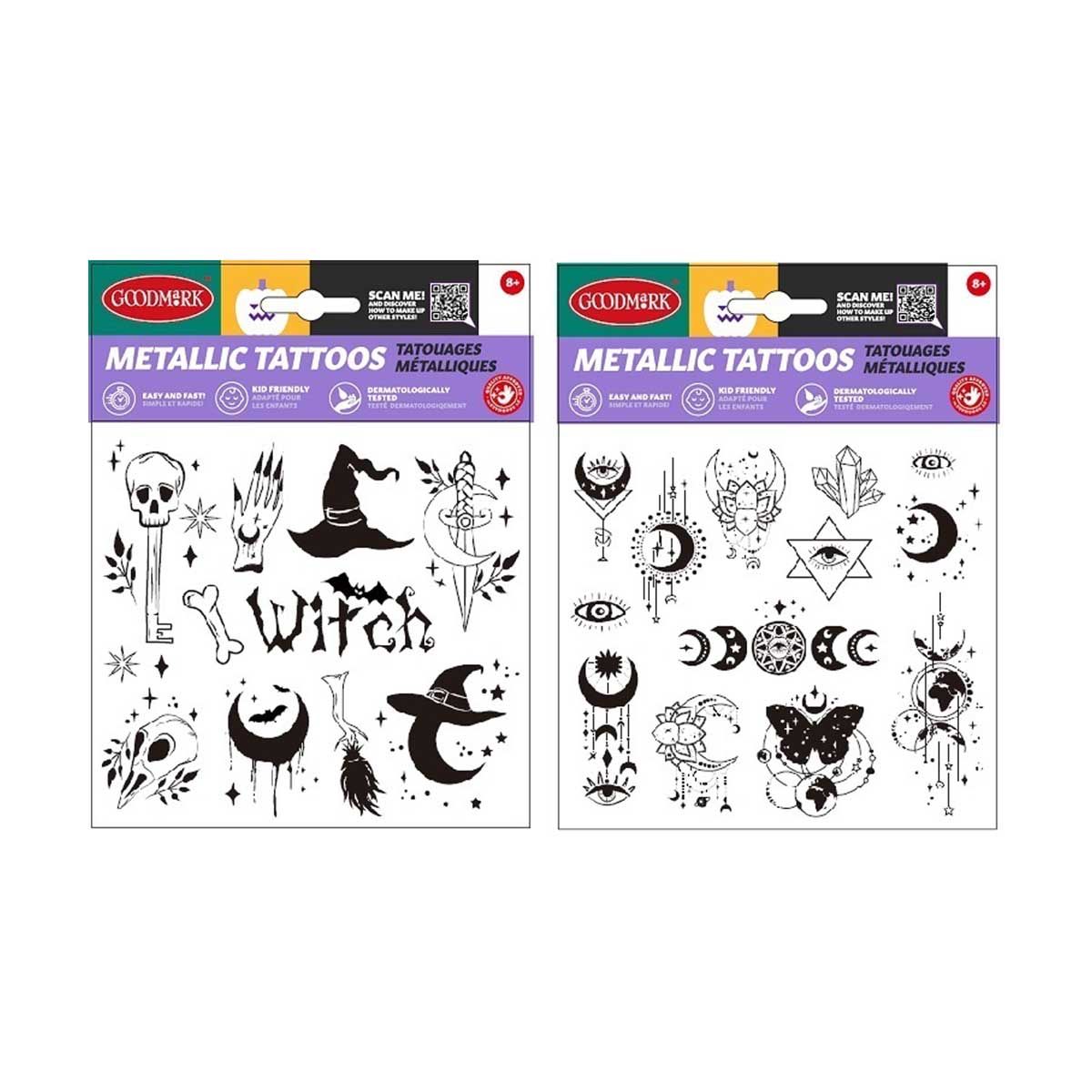 Halloween, Metallic Tattoos 2 Olika