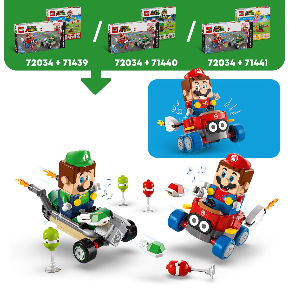 LEGO Super Mario 72034, Mario Kart™ – Baby Mario mot Baby Luigi