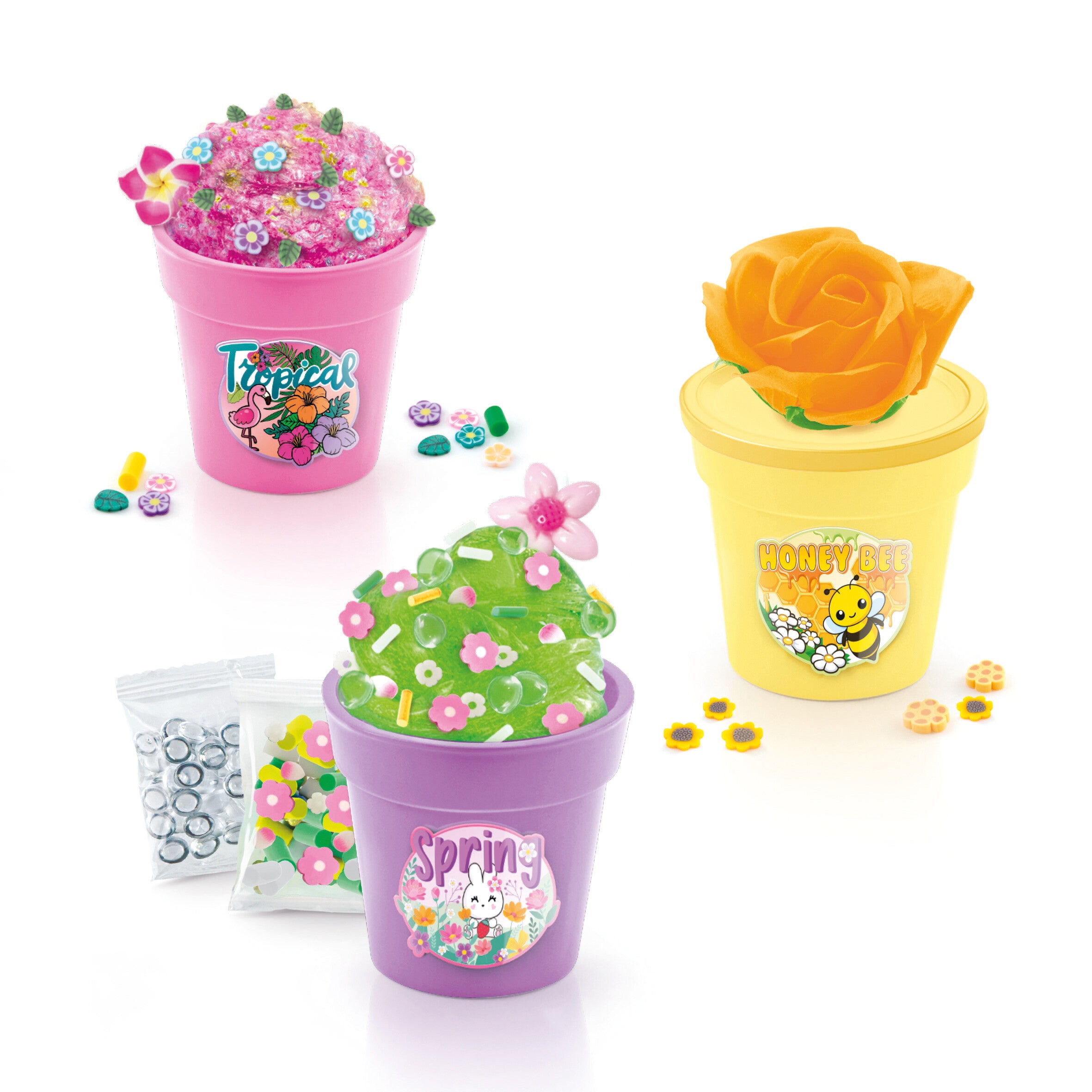 SO SLIME Slime Flower 3-pack – skapa färgglada blomsterslimekrukor