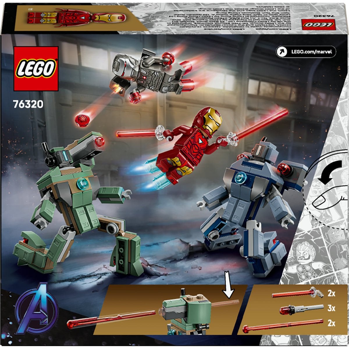 LEGO Super Heroes 76320, Iron Man & War Machine mot Hammer Drones