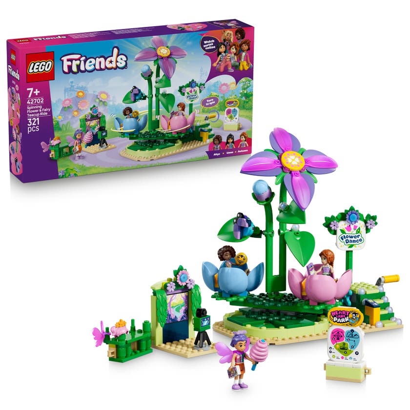 LEGO® Friends Snurrande tekoppskarusell med blom- och älvtema Leksak 42702