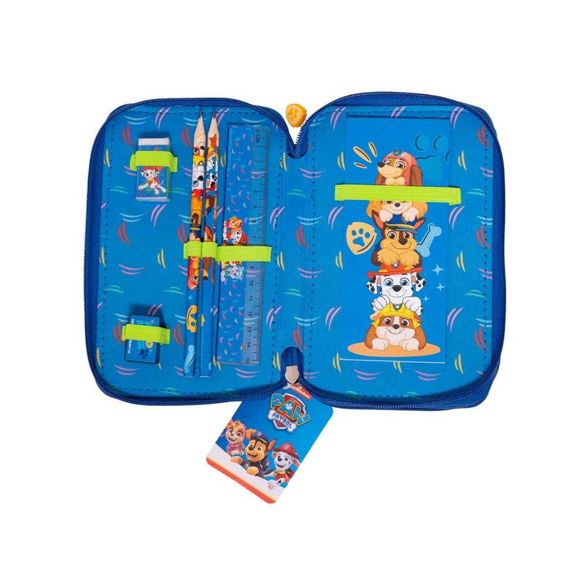 Paw Patrol, Dubbelt Pennfodral Med Innehåll