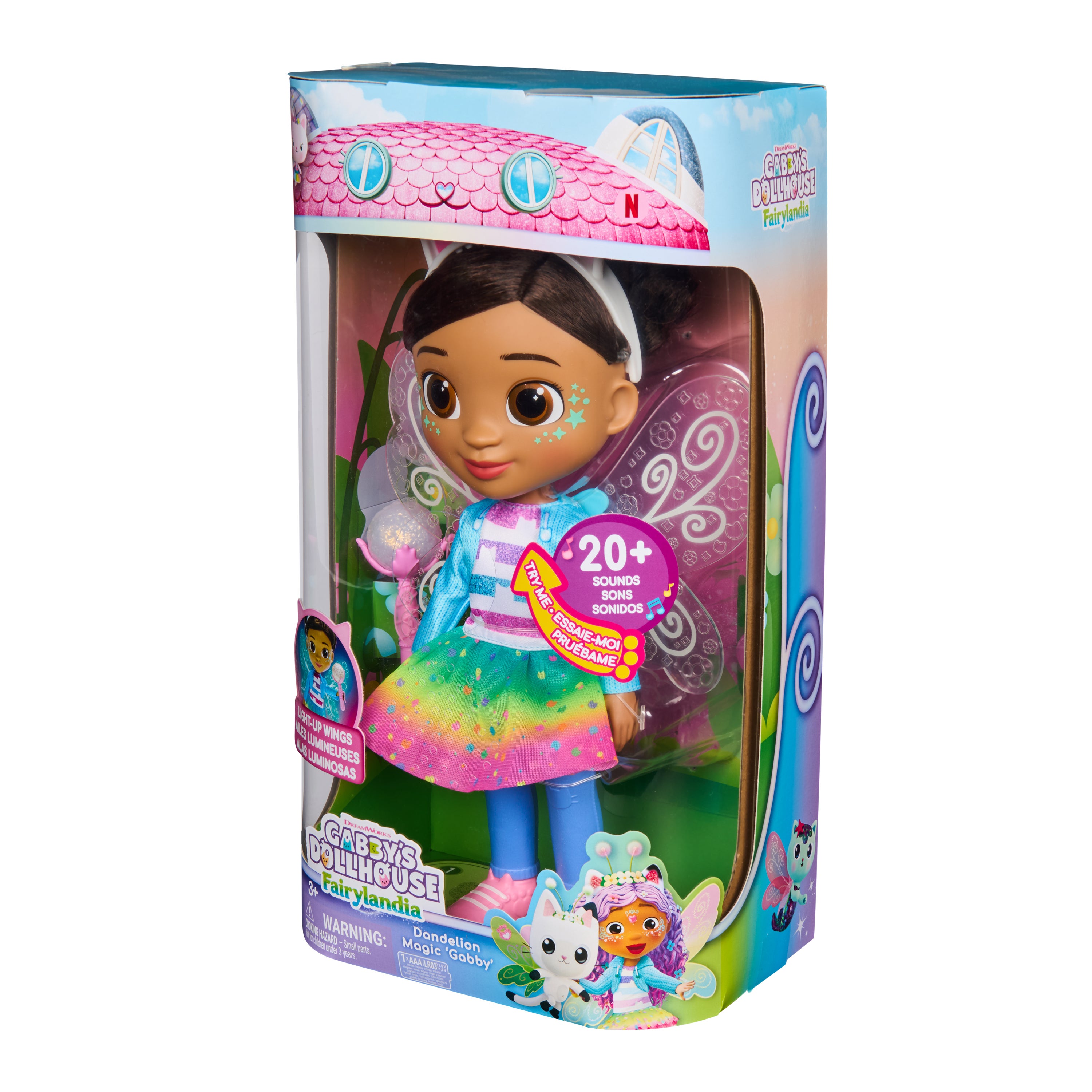 Gabby's Dollhouse Dandelion Magic Gabby-docka med lysande vingar