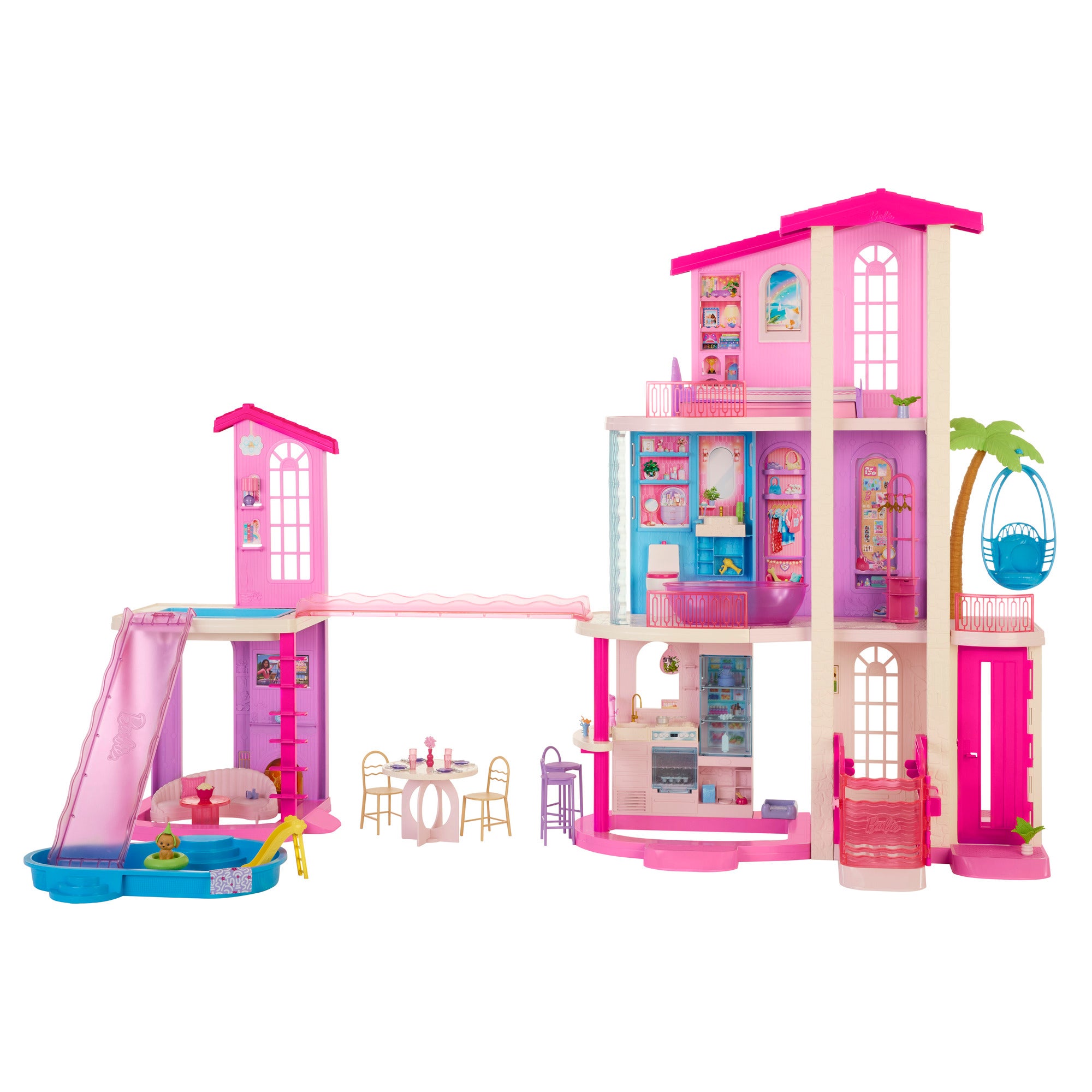 Barbie Dreamhouse med 2 hus, pooler och rutschkanor
