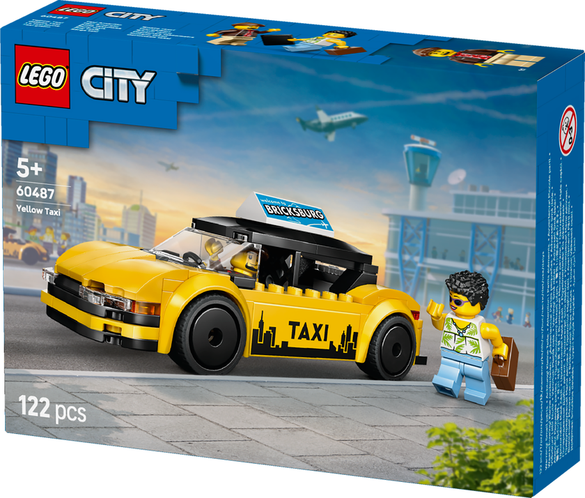 LEGO® City Gul taxi – Modellbilsset med 2 minifigurer 60487
