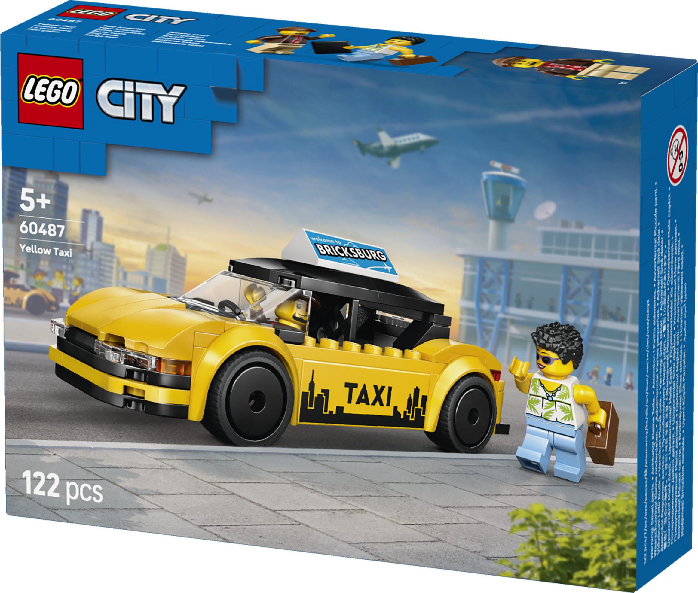 LEGO City Gul Taxi Modellbilsset Med 2 Minifigurer 60487 LEGO City Gul Taxi Modellbilsset Med 2 Minifigurer 60487