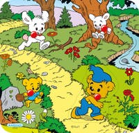 Bamse Knappussel av Trä, 4 bitar