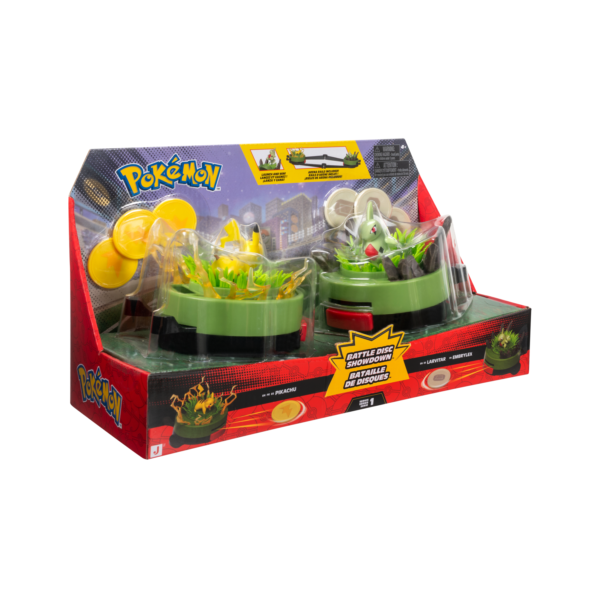 Pokemon Battle Disc Showdown Pikachu vs Larvitar