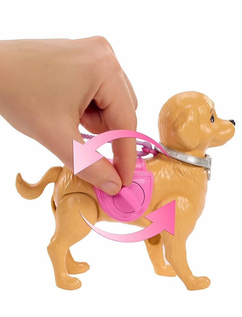 Barbie Walk & Potty Pup med docka och gående valp